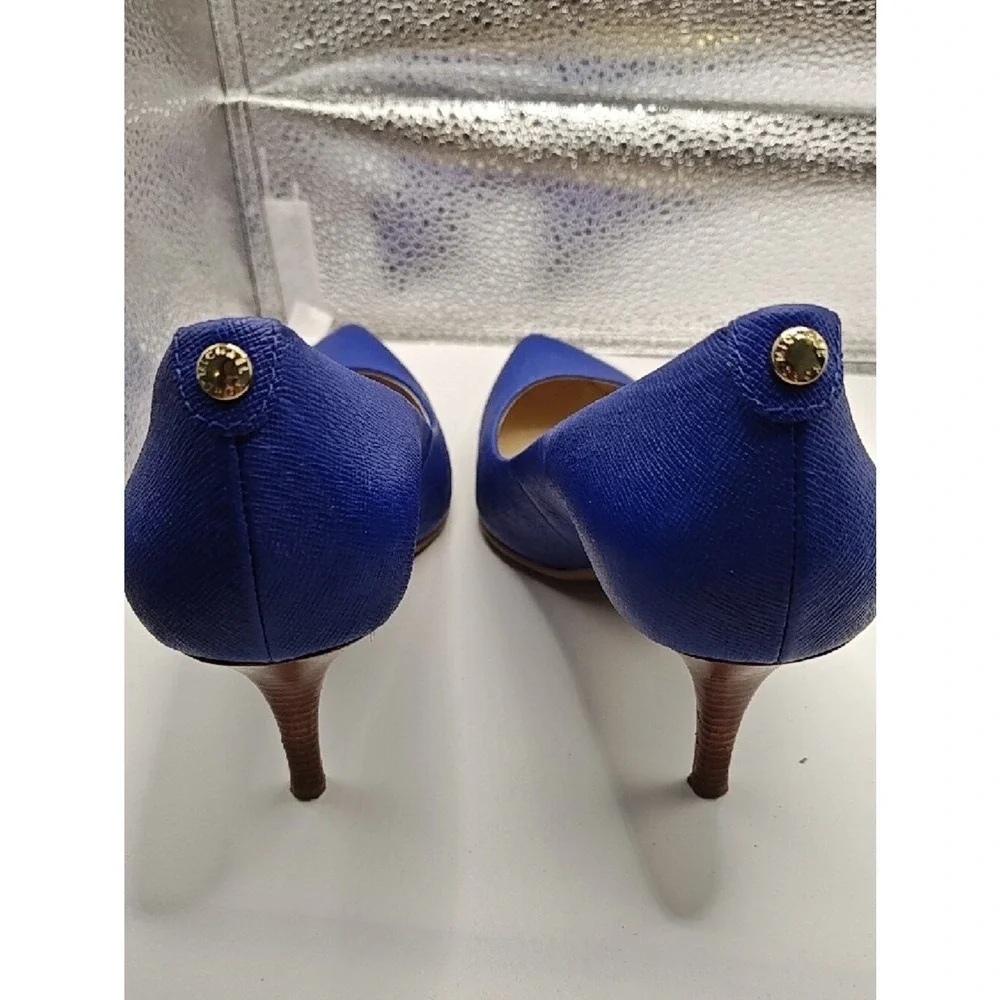 Michael Kors Women Pumps Size 8 M Flex Mid Cobalt Blue Saffiano Leather